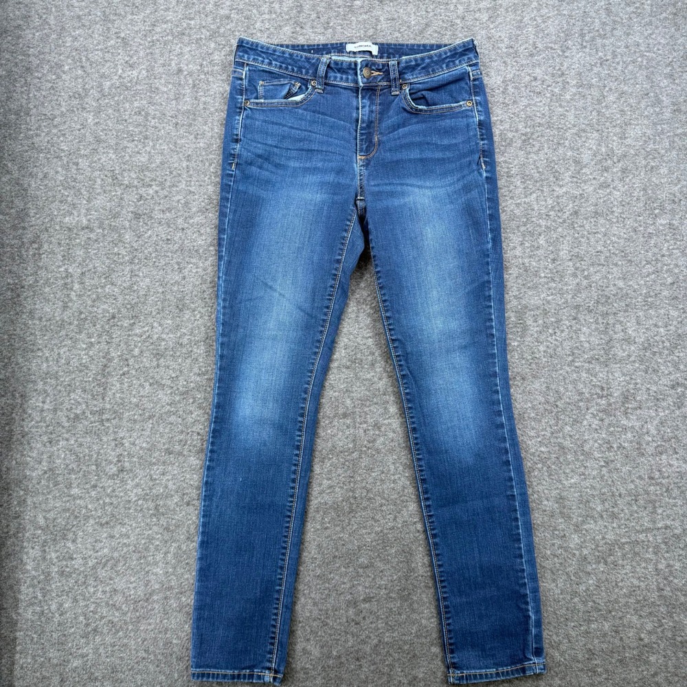 Sonoma Goods For Life Womens Mid Rise Skinny Jeans Medium Wash Blue Stretch 28